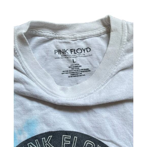 Pink Floyd Dark Side of the Moon Tie Dye Crop Top Raw Hem Size Large - GUC - Picture 6 of 7